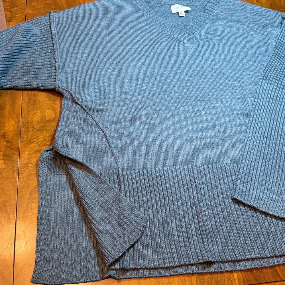 Heyson Dusty Teal Sweater NWT - Picture 3 of 8